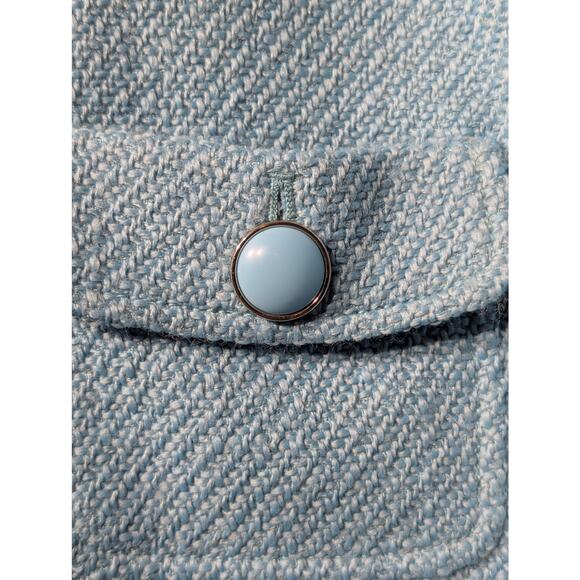 Talbots Black Label Robin's Egg Blue Mid-Century Style Wool Jacket Sz Approx L P - Picture 7 of 15